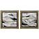 Gray Waves 34 1/4" Square 2-Piece Framed Prints Wall Art Set
