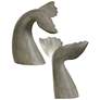 Gray Whale Tail Book Ends - Melville Finish - Set of 2