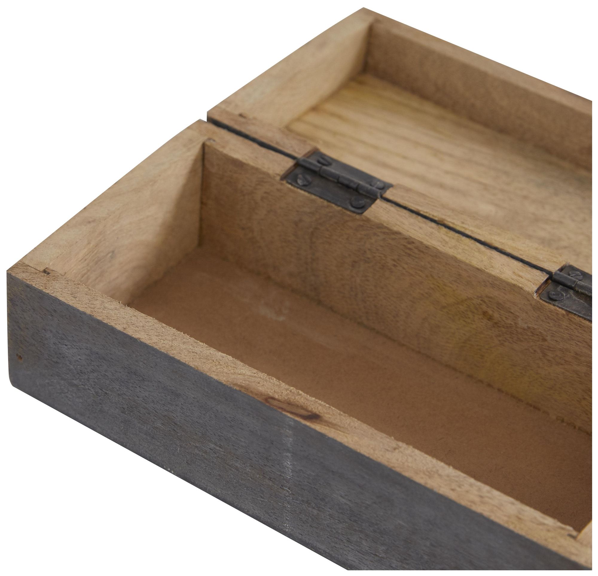 Image 2 Gray Wood Country Cottage Box, S/3 8", 10", 12"W more views