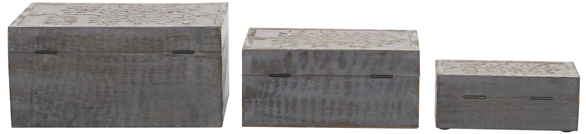Image 5 Gray Wood Country Cottage Box, S/3 8", 10", 12"W more views