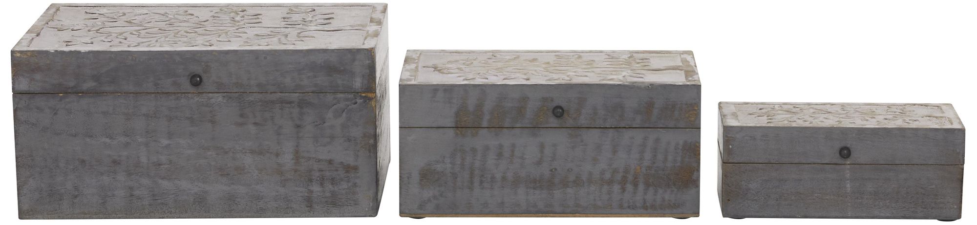 Image 6 Gray Wood Country Cottage Box, S/3 8", 10", 12"W more views