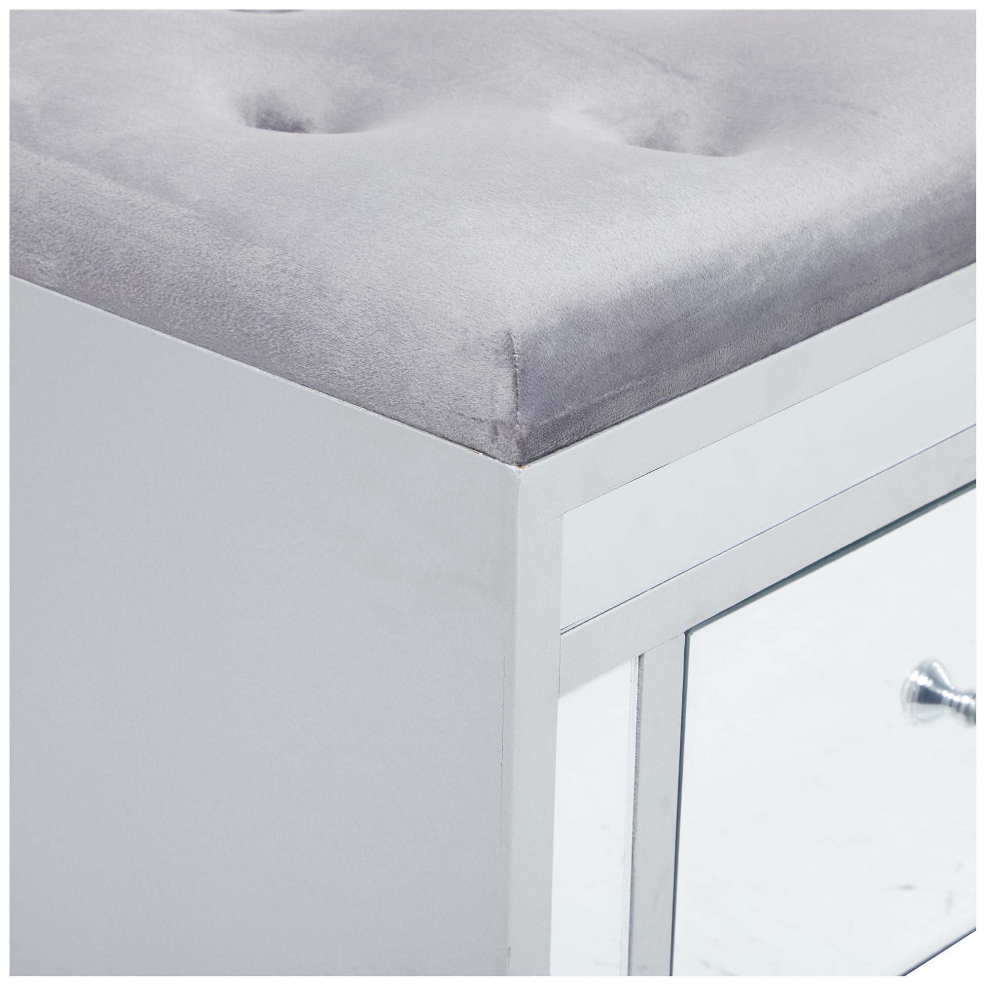 Image 3 Gray Wood Glam Bench, 47" x 16" x 18" more views