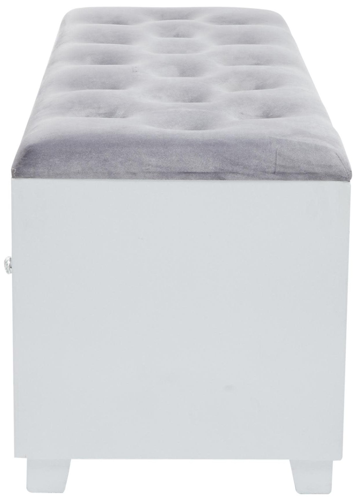 Image 6 Gray Wood Glam Bench, 47" x 16" x 18" more views