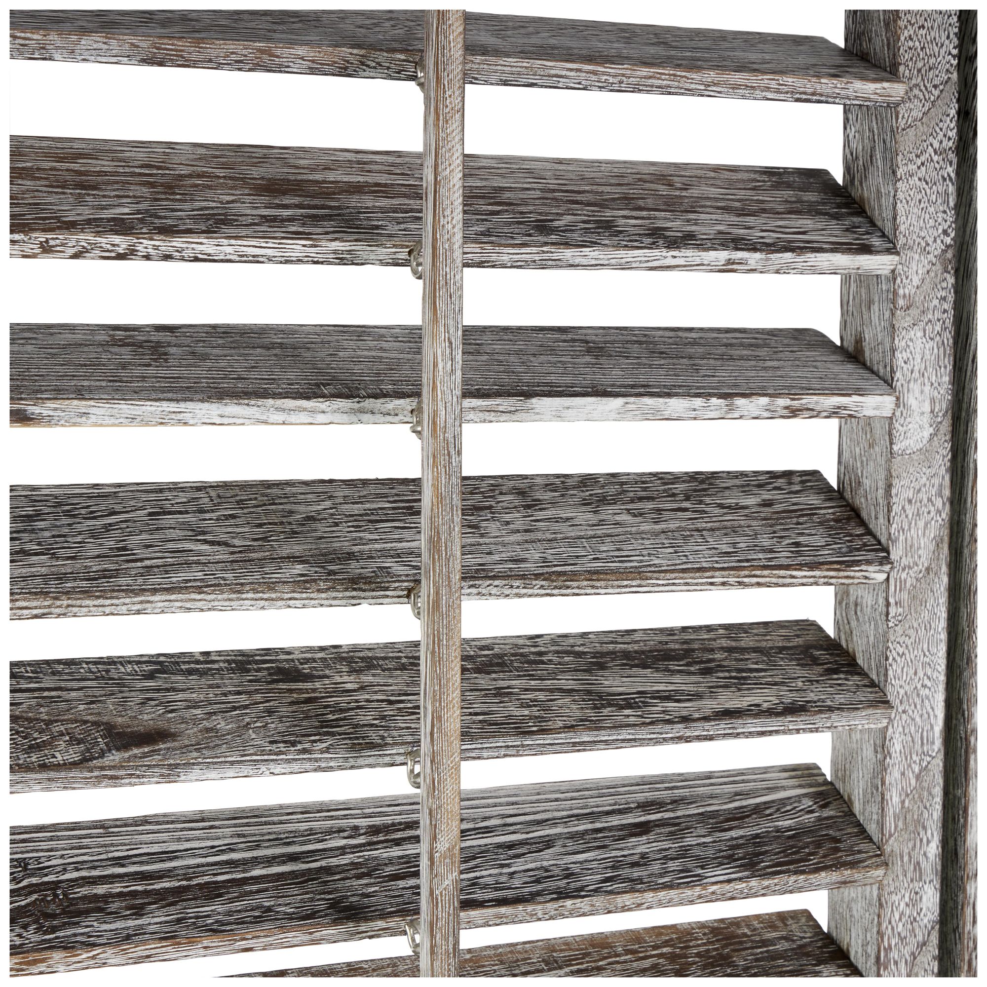 Image 4 Gray Wood Rustic Room Divider Screen, 48" x 3" x 67" more views