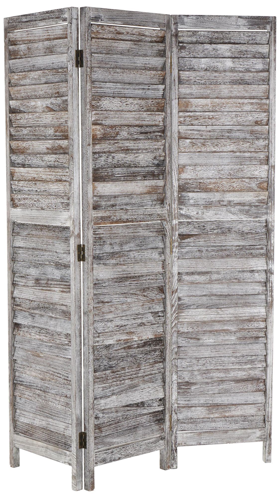 Image 5 Gray Wood Rustic Room Divider Screen, 48" x 3" x 67" more views