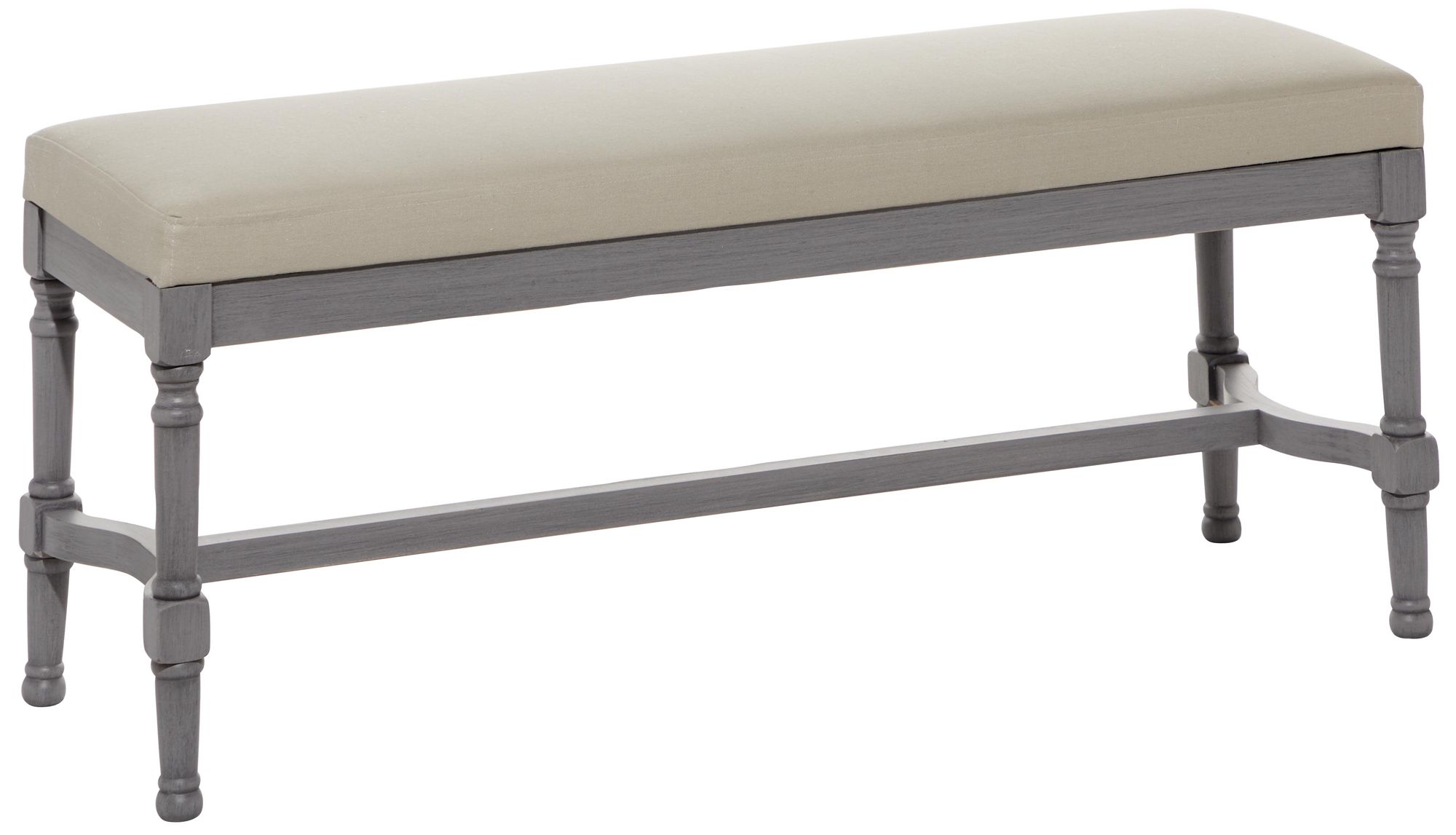 Image 2 Gray Wood Traditional Bench, 47" x 16" x 18"