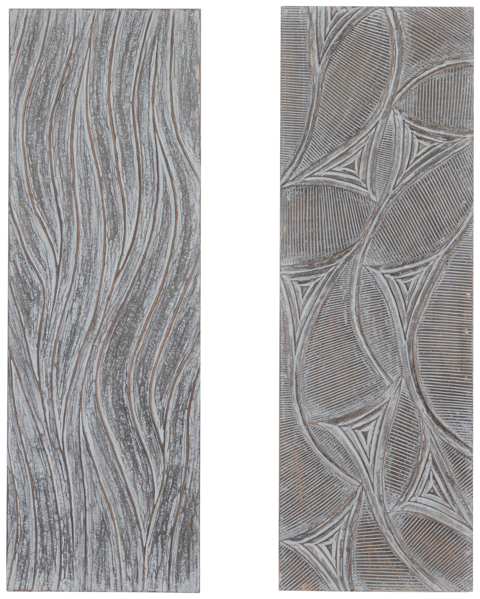 Image 2 Gray Wooden Modern Wall Decor, S/2 16"W, 48"H