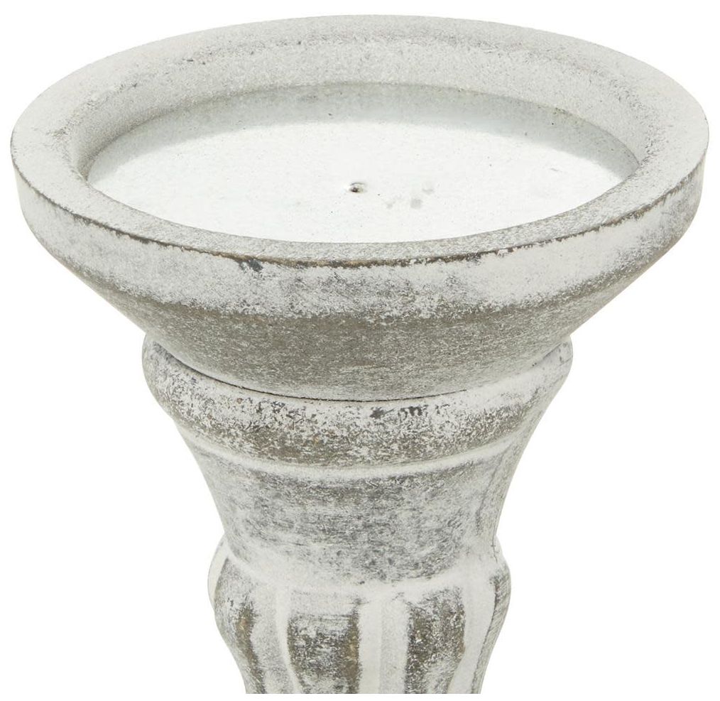 Gray Wooden Traditional Candle Holder, S/3 15", 13", 11"H