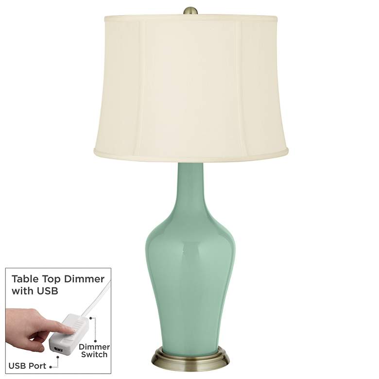Image 1 Grayed Jade Anya Table Lamp with Dimmer