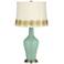 Grayed Jade Anya Table Lamp with Flower Applique Trim