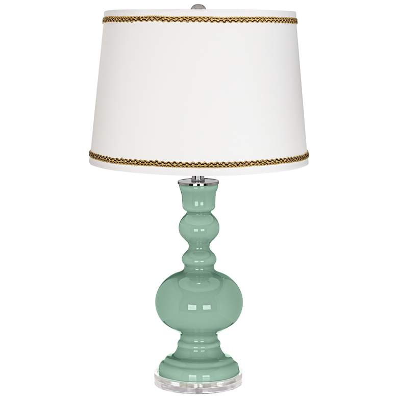 Image 1 Grayed Jade Apothecary Table Lamp with Twist Scroll Trim