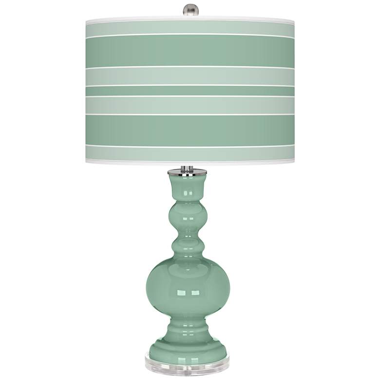 Image 1 Grayed Jade Bold Stripe Apothecary Table Lamp