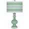 Grayed Jade Bold Stripe Apothecary Table Lamp