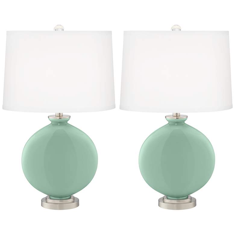 Image 2 Grayed Jade Carrie Designer Table Lamps Set of 2