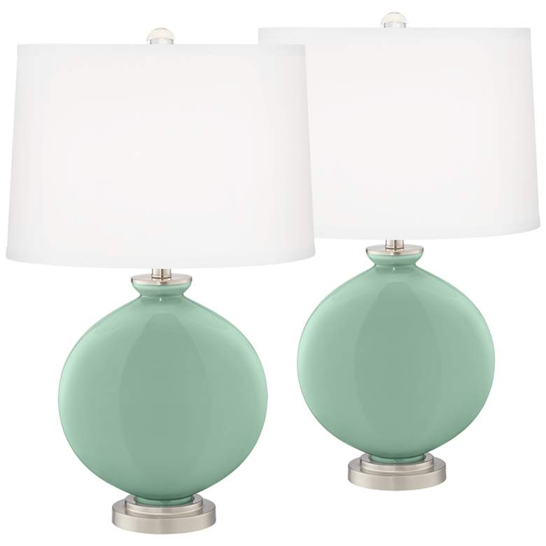Image 2 Grayed Jade Carrie Table Lamp Set of 2 with Dimmers