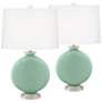 Grayed Jade Carrie Table Lamp Set of 2 with Dimmers