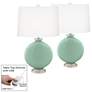 Grayed Jade Carrie Table Lamp Set of 2 with Dimmers