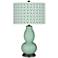 Grayed Jade Circle Rings Double Gourd Table Lamp