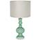 Grayed Jade Cream Pleated Drum Shade Apothecary Table Lamp