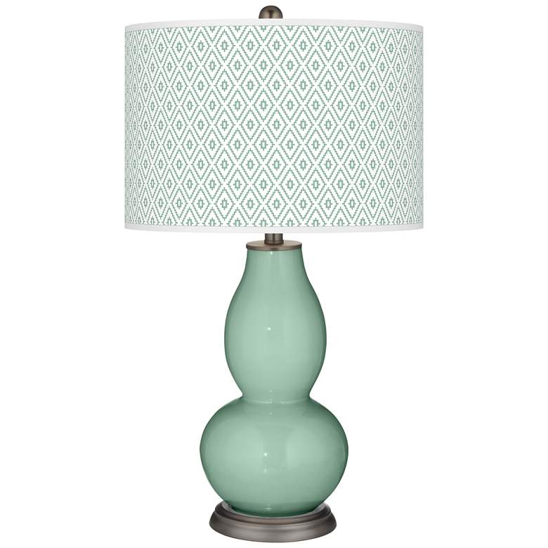 Image 1 Grayed Jade Diamonds Double Gourd Table Lamp