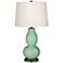 Grayed Jade Double Gourd Table Lamp