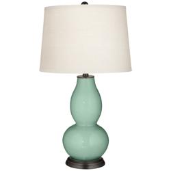 Grayed Jade Double Gourd Table Lamp