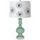 Grayed Jade Flower Graphic Shade Apothecary Table Lamp