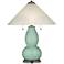 Grayed Jade Fulton Table Lamp with Fluted Glass Shade