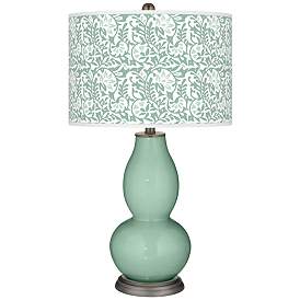 Image1 of Grayed Jade Gardenia Double Gourd Table Lamp