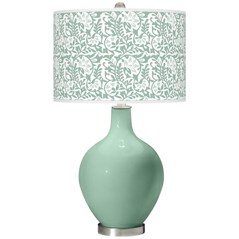 Image 1 Grayed Jade Gardenia Ovo Table Lamp