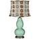 Grayed Jade Lapaz Circle Shade Double Gourd Table Lamp