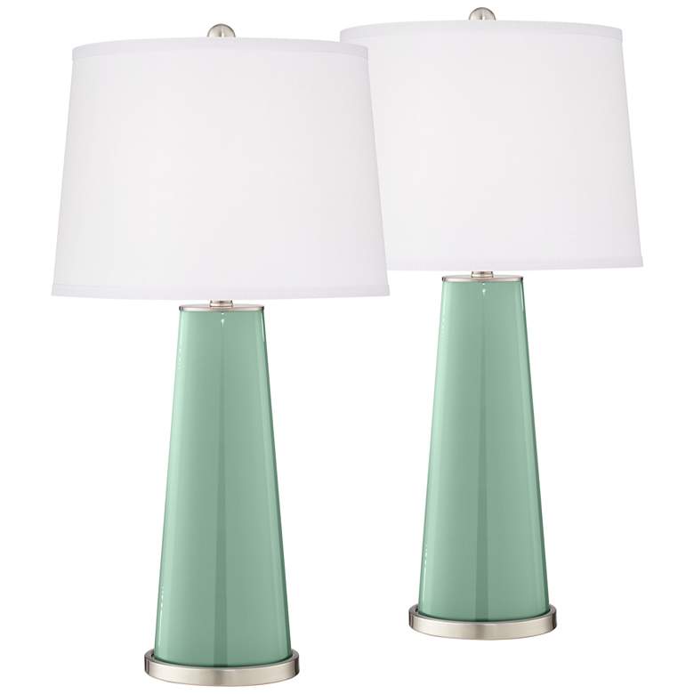 Image 2 Grayed Jade Leo Table Lamp Set of 2 with Dimmers
