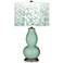 Grayed Jade Mosaic Giclee Double Gourd Table Lamp