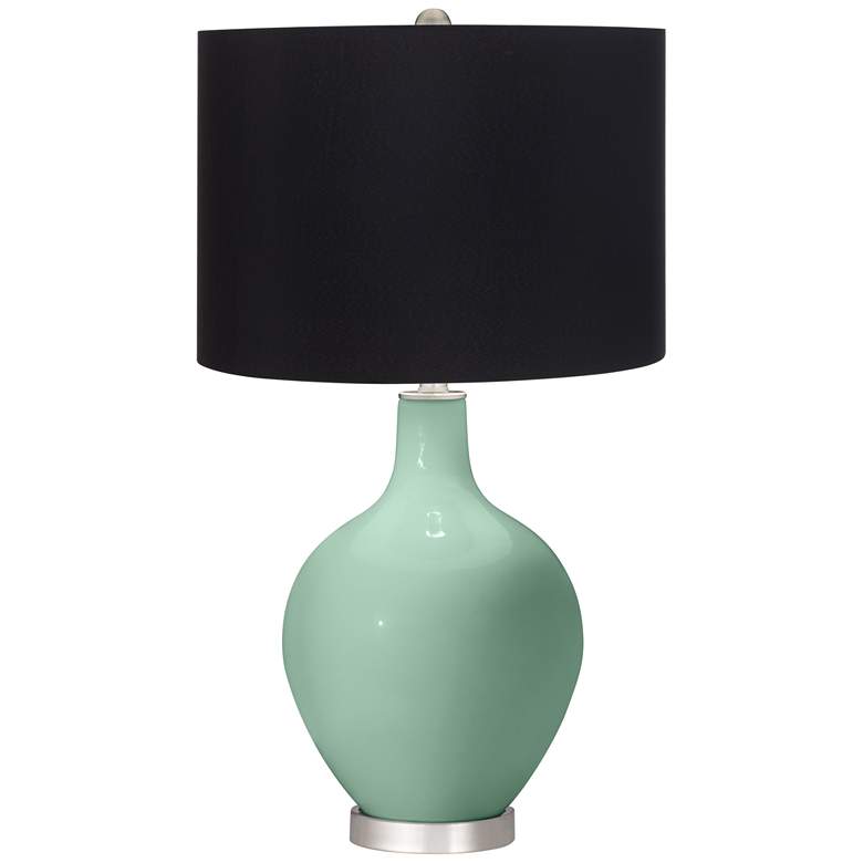 Grayed Jade Ovo Table Lamp with Black Shade
