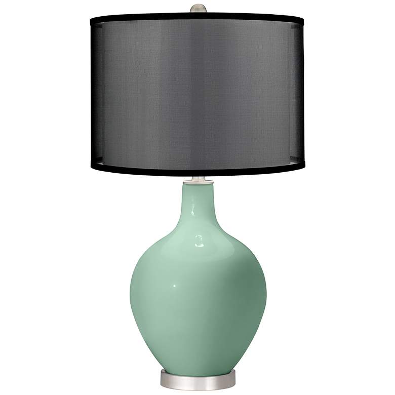 Image 1 Grayed Jade Ovo Table Lamp with Organza Black Shade