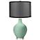 Grayed Jade Ovo Table Lamp with Organza Black Shade