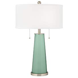 Image2 of Grayed Jade Peggy Glass Table Lamp With Dimmer