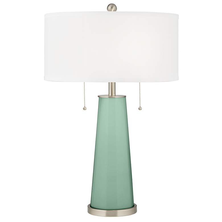 Image 2 Grayed Jade Peggy Glass Table Lamp With Dimmer