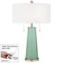 Grayed Jade Peggy Glass Table Lamp With Dimmer
