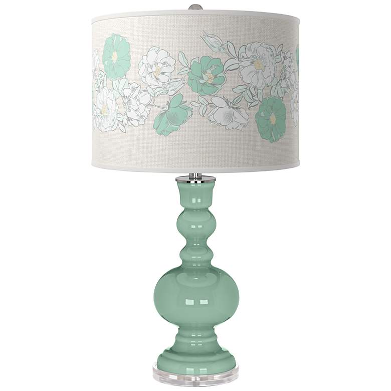 Image 1 Grayed Jade Rose Bouquet Apothecary Table Lamp