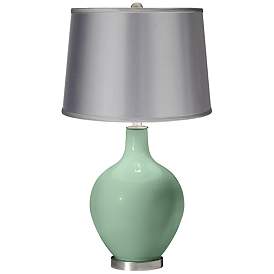 Image1 of Grayed Jade - Satin Light Gray Shade Ovo Table Lamp