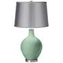 Grayed Jade - Satin Light Gray Shade Ovo Table Lamp