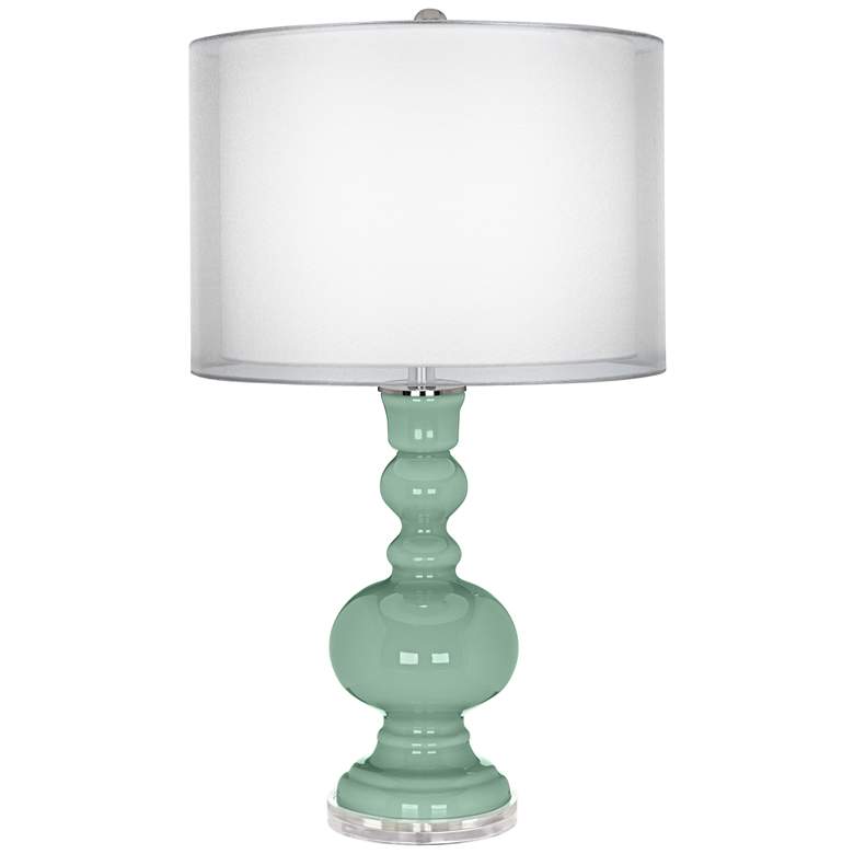 Image 1 Grayed Jade Sheer Double Shade Apothecary Table Lamp