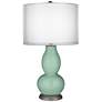 Grayed Jade Sheer Double Shade Double Gourd Table Lamp