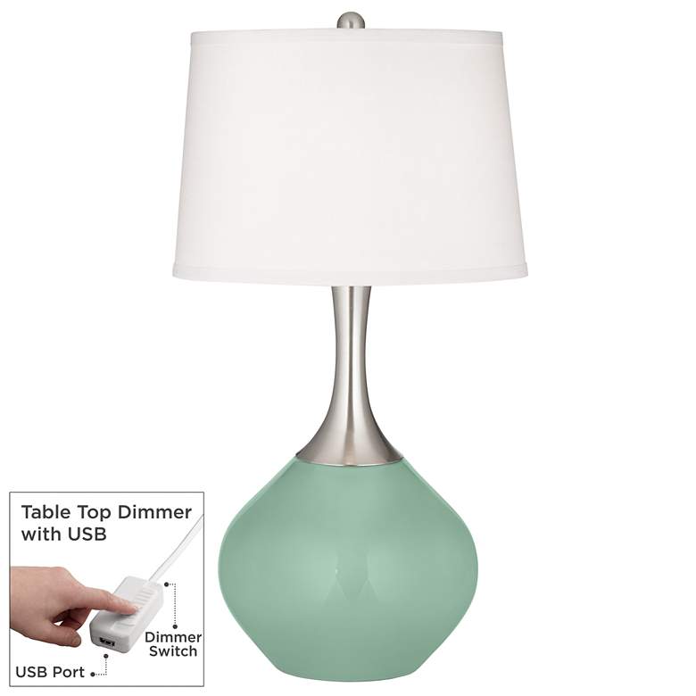 Image 1 Grayed Jade Spencer Table Lamp with Dimmer