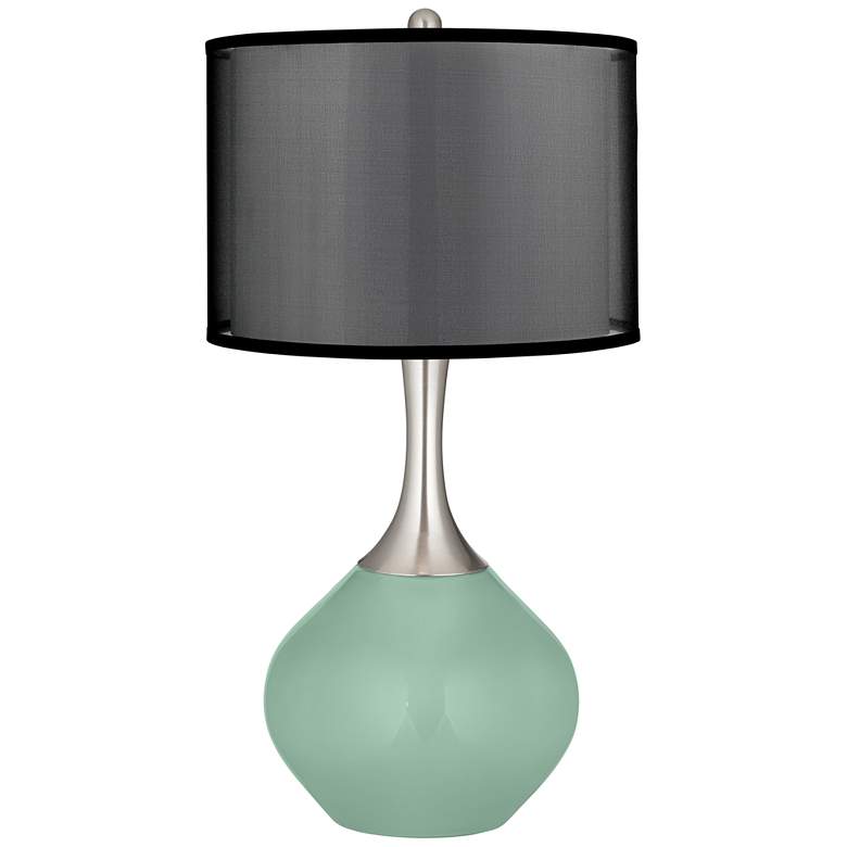 Image 1 Grayed Jade Spencer Table Lamp with Organza Black Shade