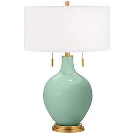 Image2 of Grayed Jade Toby Brass Accents Table Lamp with Dimmer