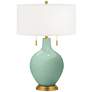 Grayed Jade Toby Brass Accents Table Lamp