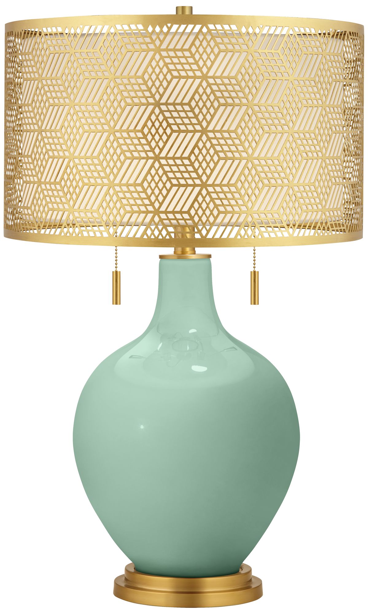 Image Grayed Jade Toby Brass Metal Shade Table Lamp