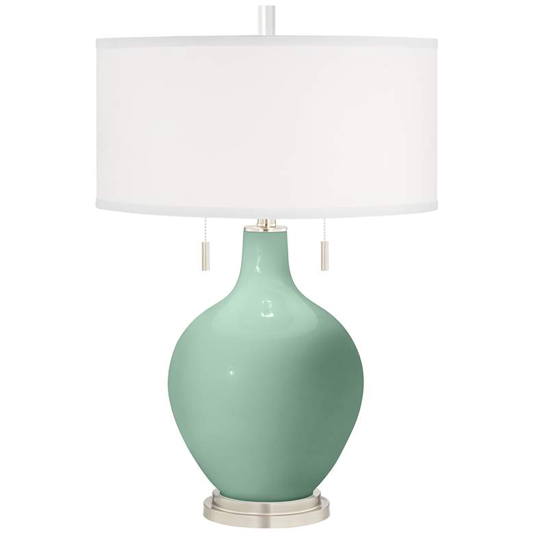 Image 2 Grayed Jade Toby Table Lamp with Dimmer